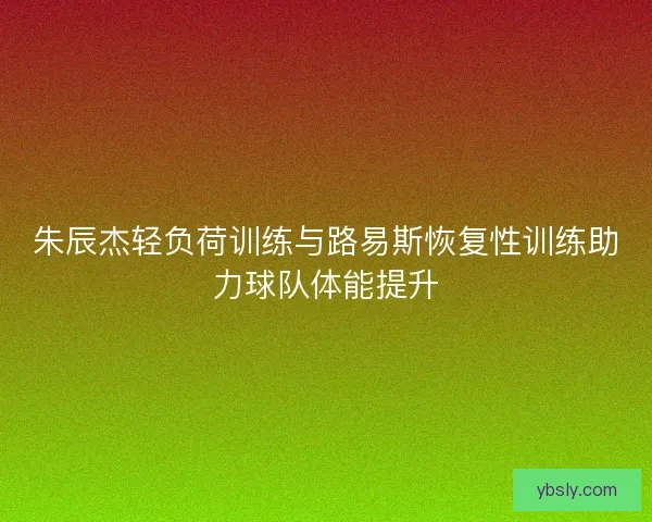 朱辰杰轻负荷训练与路易斯恢复性训练助力球队体能提升