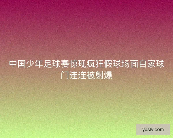 中国少年足球赛惊现疯狂假球场面自家球门连连被射爆